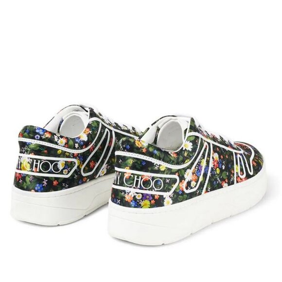 Brand new in box Jimmy Choo EU 41 1/2 Hawaii floral-print low-top sneakers 204 - Picture 3 of 4